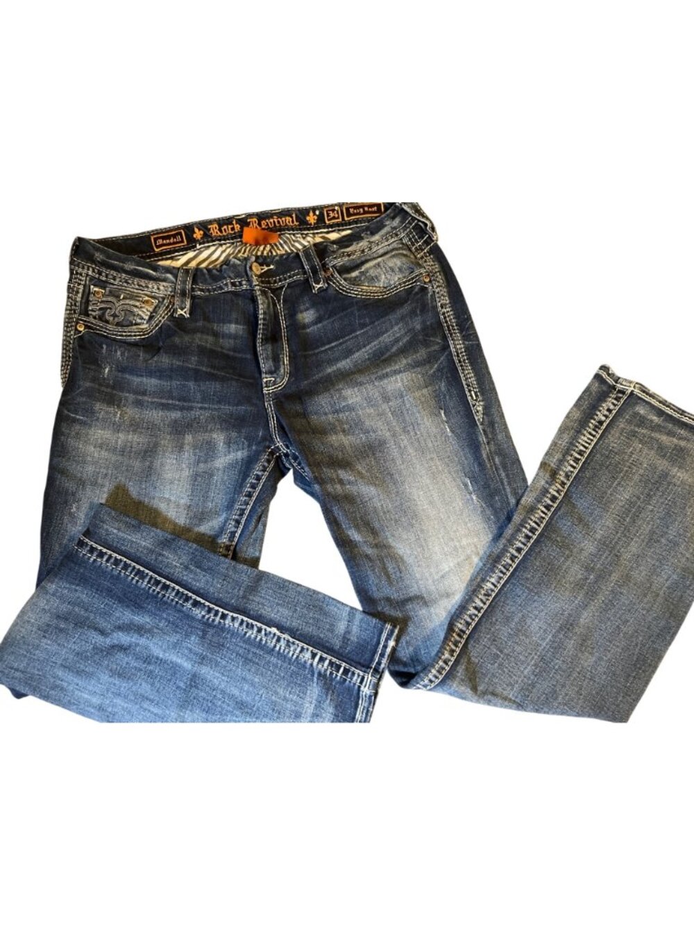 Rock Revival Mandell Easy Boot Cut Jeans Size 34 - Picture 5 of 6